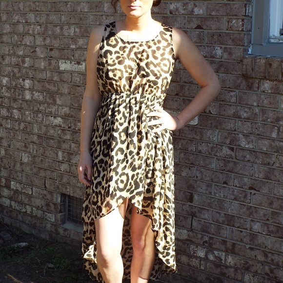 Leopard Print High Low Dress - Picture 2 of 3
